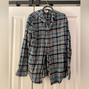 Croft & Barrow Teal and Black Plaid Men's Shirt